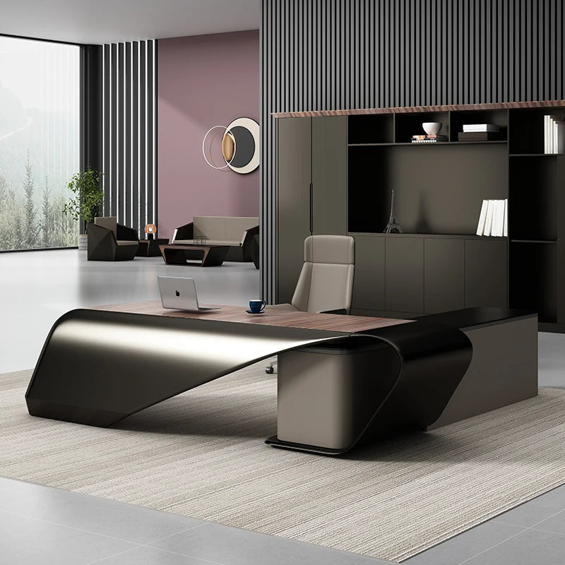 OEM Ceo Office Furniture Desk Workstation Modern Manager boss l Shape Table Luxury Executive Office Desk with Chair