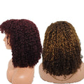 Promotion 62$ Fuller Pixie Curly Bang Wigs 4T30T4 Color 100% Human Hair 14 Inches Wigs Wholesales 210 Gram Wigs with Bang