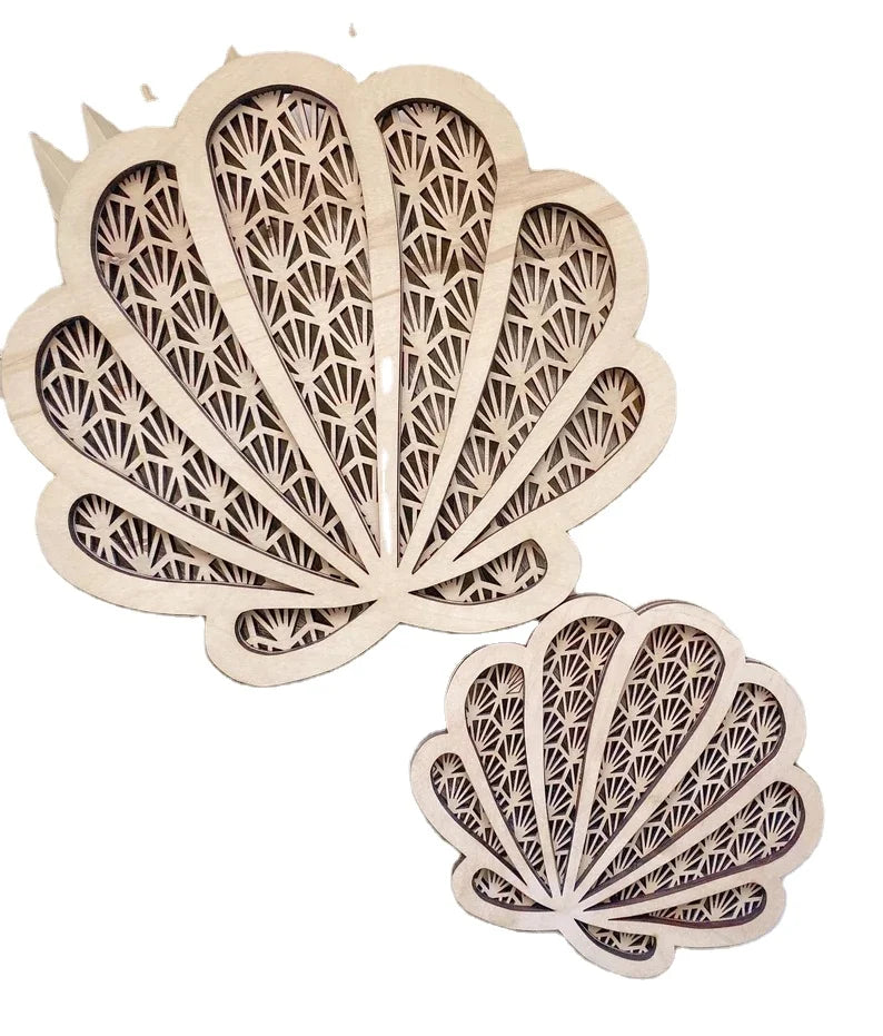 Boho Nursery Becor Wooden Seashell Clamshell Decor for Girl Room Decor