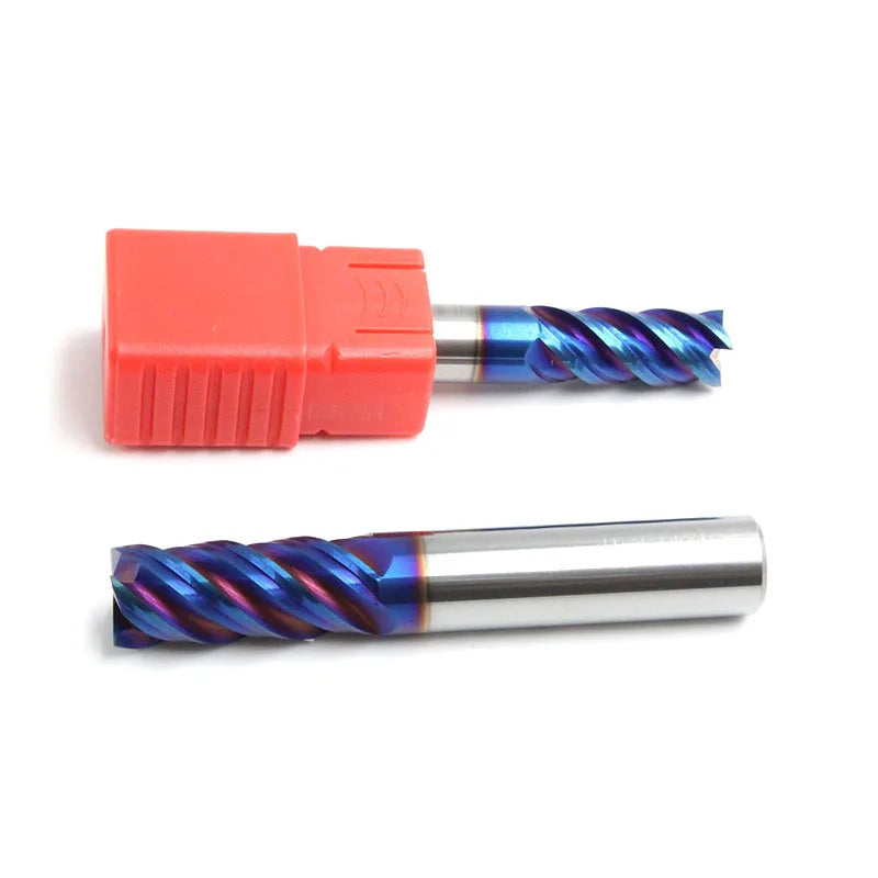 Blue NACo Coating Tungsten Carbide End Mill Cutter HRC65 6MM with CNC Controlling Mode Tin Coating OEM & ODM Customization