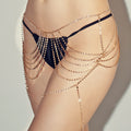 Women Sexy Simple Design Bikini Beach Rhinestone Belly Waist Chain