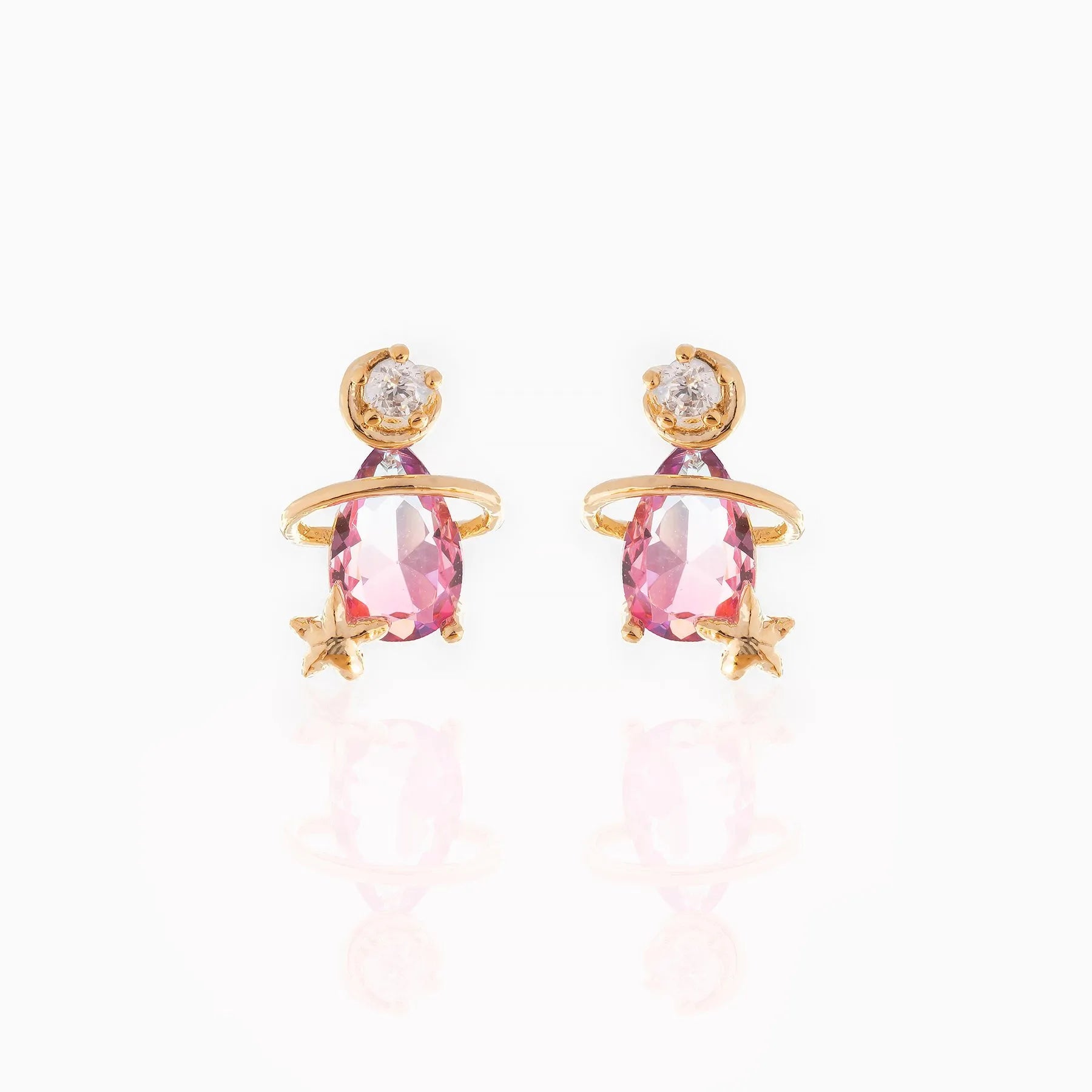 Hot Selling Water Drop Zircon Ear Studs Have a Sense of Design Fashion Exquisite Star Moon Earrings