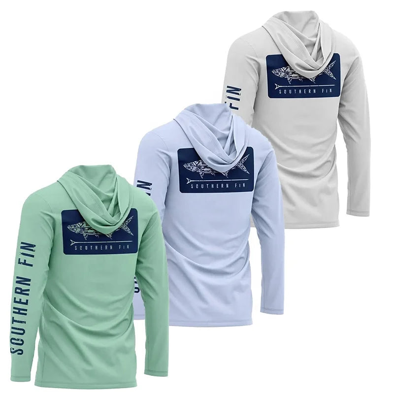 Performance Long Sleeve Fishing Shirts Custom Made Men's UPF Protection Breathable & Plus Size Quick Dry Sportswear