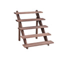 5 Layer Walnut Color Wood Jewelry Earring Cards Rings Doll Display Shelf Stand