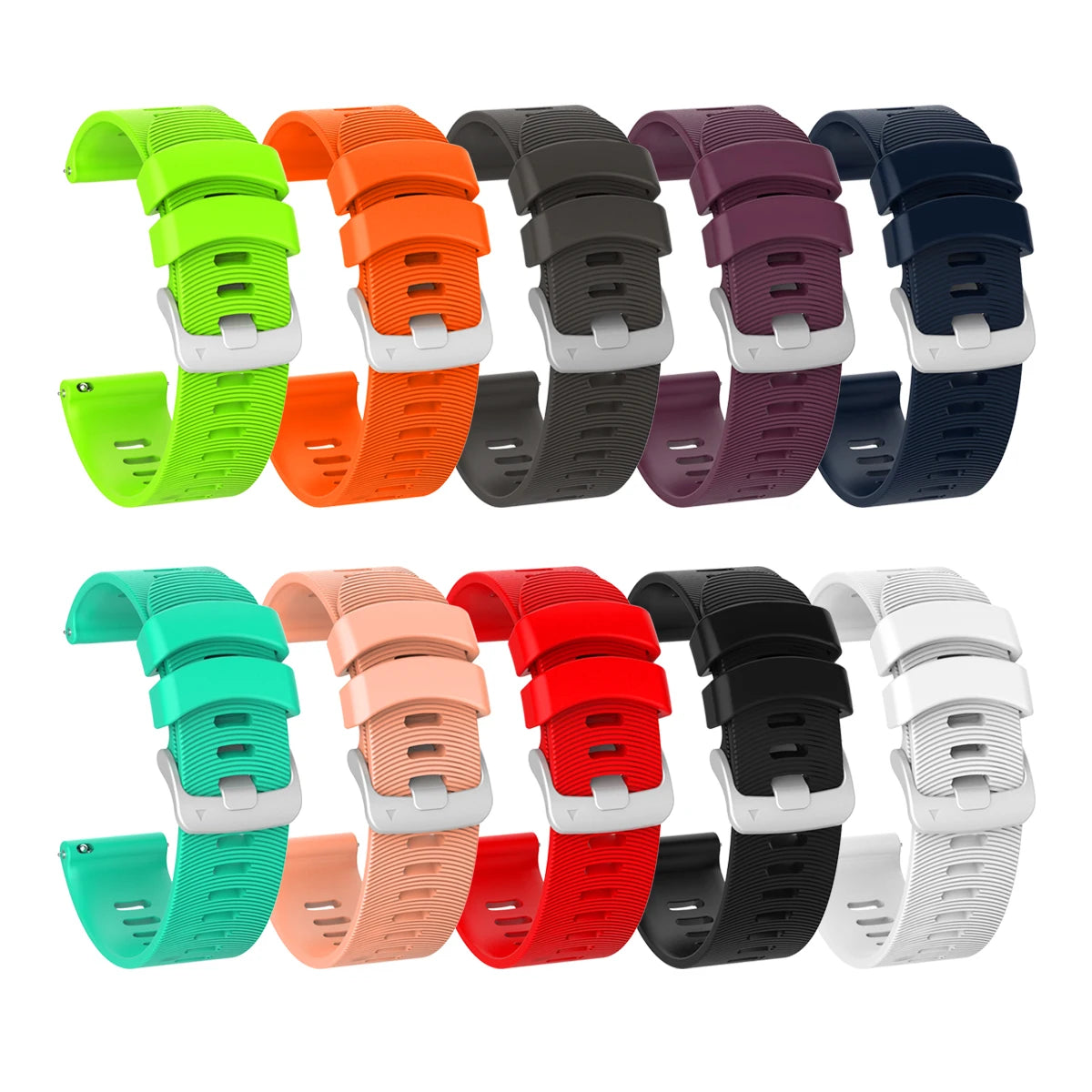 FORWELLENY 20mm Watch Strap for Garmin Vivoactive6/5/3 Silicone Band for Forerunner 245/645/570 42mm Accessories Correa