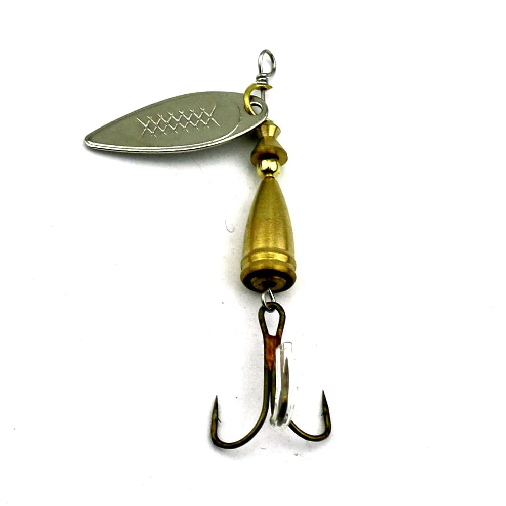 Wholesale SP184 6.7cm 7g Metal Spinner Baits Spoon Fishing Lures with Blade Treble Hook