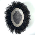 AU Male Human Hair Prostheses Mono NPU Men Toupee Indian Human Hair Wigs Straight Wave Hairpiece 8mm Wave Afro Curly Hair System