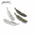 YuenZ 3 Color Antique Bronze Feather Charm Fit for Bracelets Necklace Pendant DIY Metal Jewelry 45*11mm D306