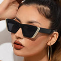 18135 Women Vintage Square Sunglasses Retro Designer Brand Shades Oversize Cat Eye Frames Sun Glasses Custom Logo 2023