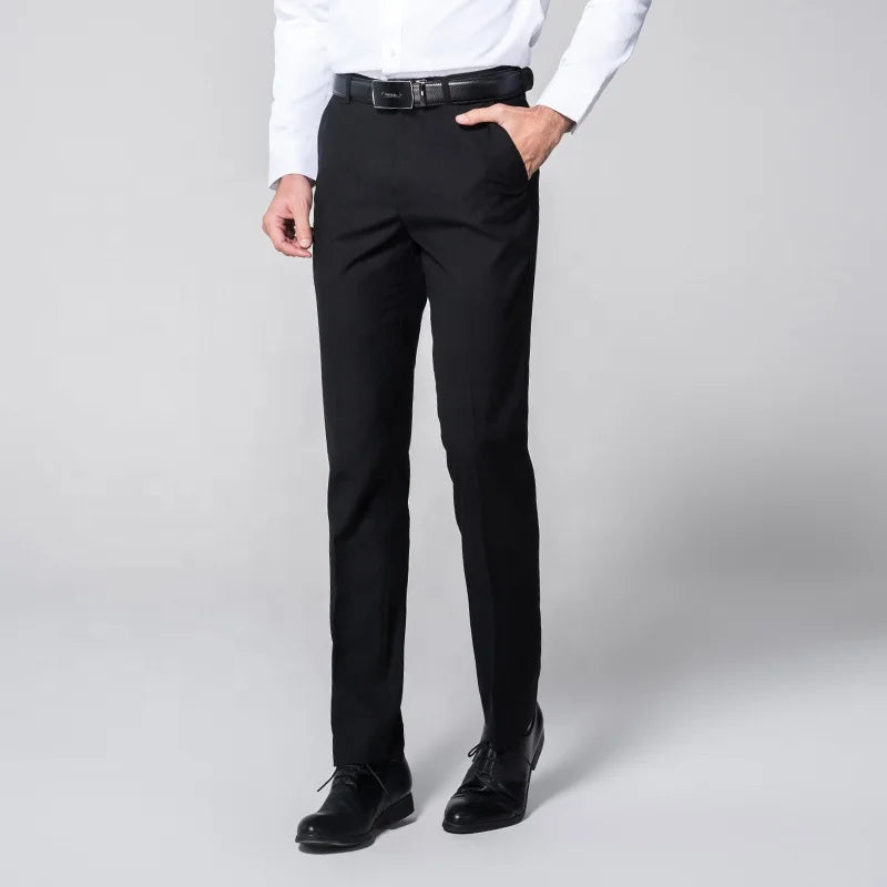 2023 Men's Formal Business Casual Chino Suits Pants Mid Waist Lightweight Spandex/Cotton Zipper Fly Breathable