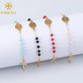 Religious Christian Jewelry Cross Virgin Mary Pendant Gold Plated Stainless Steel Catholic Rosary Bracelet