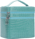 Mirror Double Layer Makeup Case Storage Bags Cases Set Cosmetic Bag Sky Blue