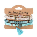 Blue Eyes Retro Bodhi Bead Bracelet Tassel Set Chain Cross Border E-commerce  Jewelry Bracelet