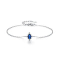 SL2052 925 Sterling Silver Fashion Colorful Oval Zircon Geometric Design Chain Bracelet for Women  Girls Jewelry Party Gift