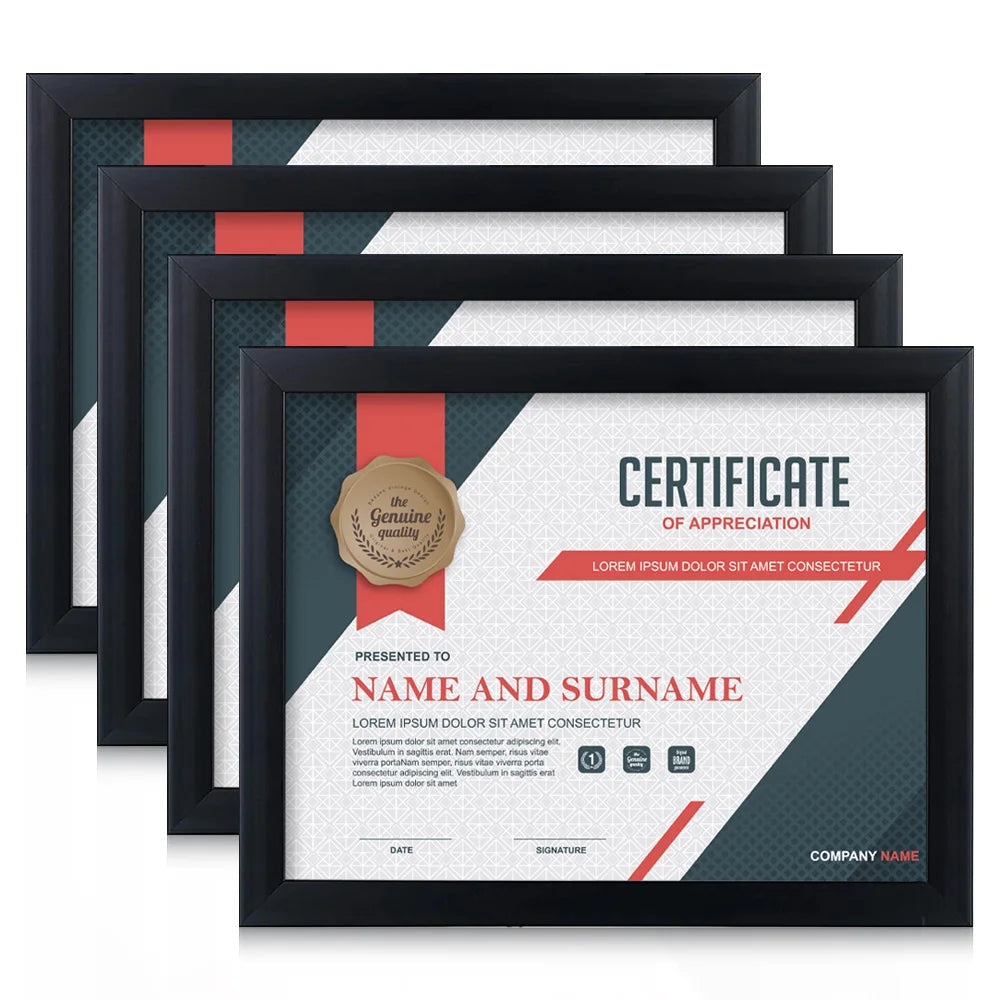 8.5x11 Picture Frame  A4 Certificate Frame 6 Pack with Real Glass Graduation Frame