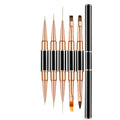11/13/15mm Black Double Tip Nail Art Brush Set Liner Brush Paint Brush with Mental Handle