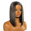 Wear and Go 10inch Human Hair Wigs Remy Bone Straight Glueless Bob Hair Wig Natural Color Lace Front Wigs for Black Women