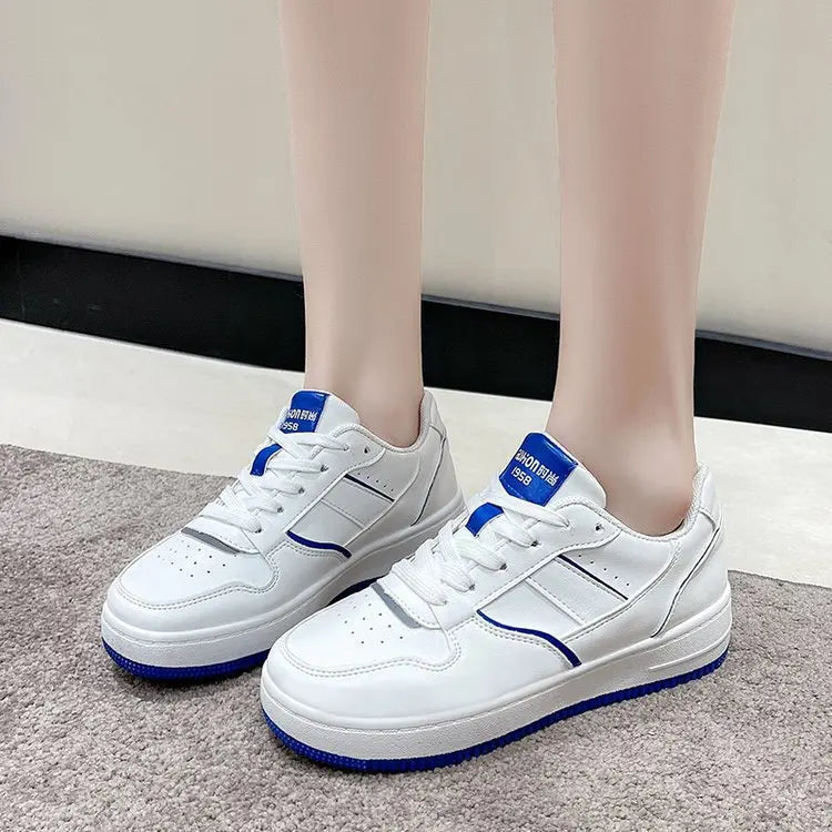 Running Lace up PU Breathable Ladies Sneakers Fashion Hard-wearing Women's Casual Shoes Skateboarding Shoes