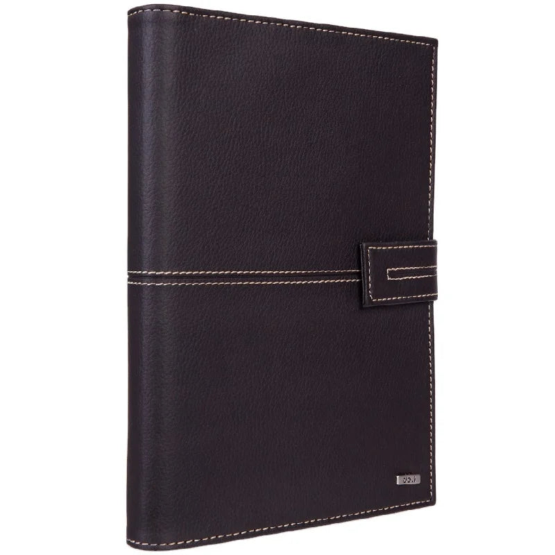 Deli 3158 Brown Loose-Leaf Notebook PU Cover Notepad 25K 97sheets Business Meeting Notebook for Gifts 36pcs Per Carton Set