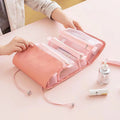 OEM Fashion Foldable Polyester Cosmetic Mesh Bag Large Capacity Makeup Brush Storage Zipper Closure Letter Customizable Color