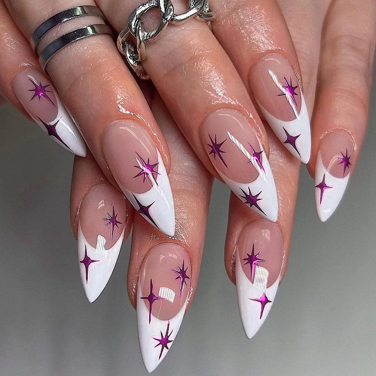 Wholesale False Nail Artificial Fingernails Fake Nails Almond Stiletto Round Press on Nails with Adhesive Glue Sticker