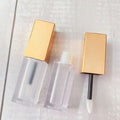 LZ Pack Hot Sale Private Label Luxury Lip Gloss Bottle 5ml Square Gold Lip Gloss Tube With Silicone Applicator