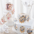 1 Roll Baroque Floral Series Retro Floral Handbook Material Loop Stickers Water Activated Rubber PET Tape Waterproof Masking