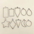 Oval Round Heart Moon Shape Pendant Blank Setting Bezel Stainless Steel for DIY Earring Necklace Pendants Charms