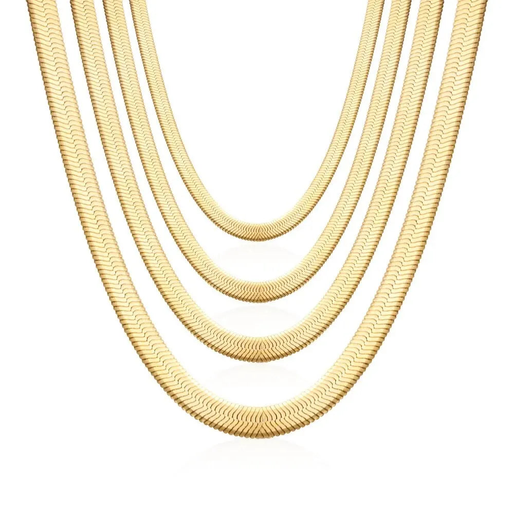 Hot Selling Custom Designer Choker Fashion Designer Bohemian Sneak Chain Women Men 18k Gold Plated Stainless Steel Necklace