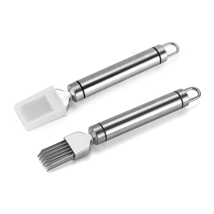 Hot Sale Stainless Steel Scallion Cutter Slicer Manual Eco-Friendly Vegetable Tool Plastic Cover for Garlic Potatoes Vegetables