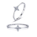 Elegant Hypoallergenic Jewelry Sparkling Cubic Zircon Flower 925 Sterling Silver Engagement Ring for Lady Weddings Anniversaries