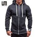 Custom Logo Trending Product New Men Casual Solid Color Zipper Outdoor Hoodies Sweatshirts