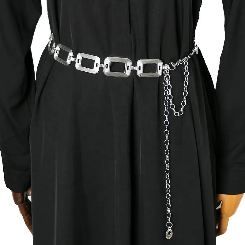 Simple Fashion Ladies Skirt Waist Chain Wide Belt Metal Accessories Trendy Clothing