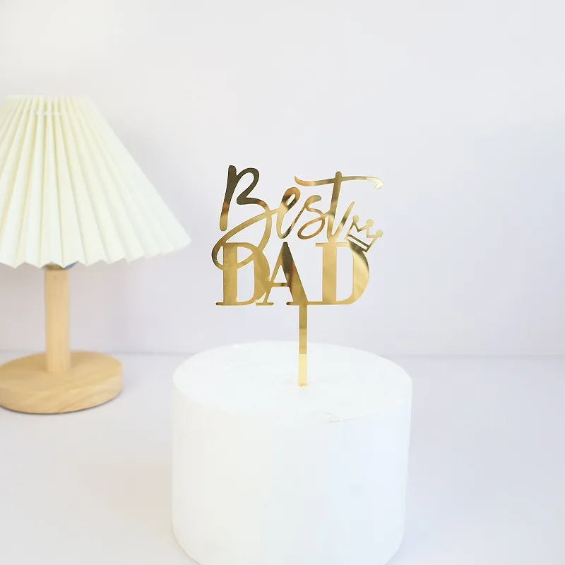 Happy Father's Day Acrylic Cake Topper Dad Birthday Cake Topper Love Dad Acrylic Cake Decoration