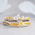 Couple Wedding Ring Sets Silver Plated Personality Open Adjustable Yellow Couple Ring Fashion Phoenix Design Lover Ring