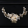 Factory Direct Bridal Wedding Accessories Headband Handmade Pearl Hair Comb