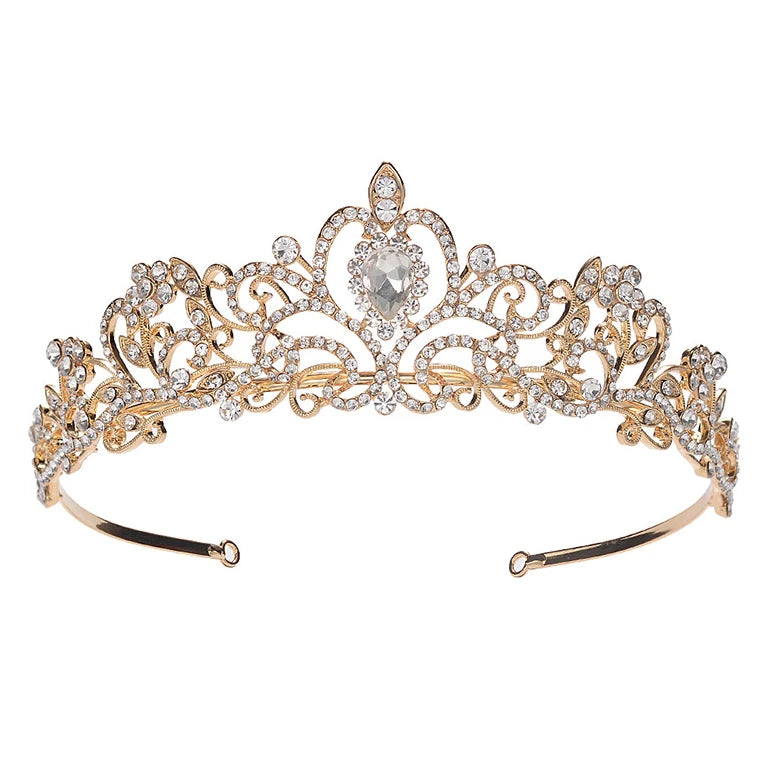 Hot Sale Metal Rhinestone Tiara Wedding Hair Accessories Pageant Crown Decorative Crown for Brides