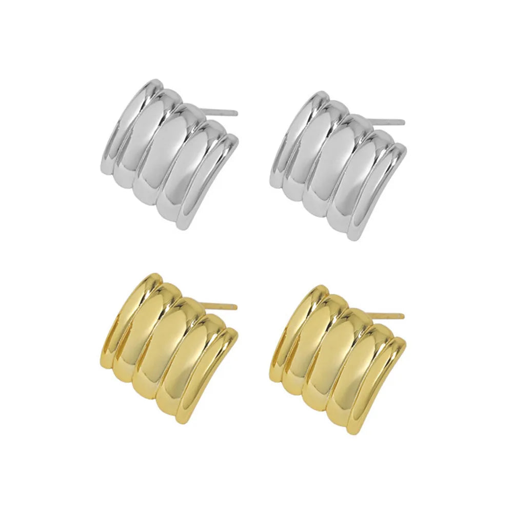 FUAMAY Aretes Silver Earrings 925 Sterling Geometry Shaped Earrings for Women