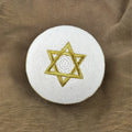 New Arrival Hand Knitted Cotton Kippah Jewish Skull Cap Image Style for Adult Wedding Bar Mitzvah Ceremonies White