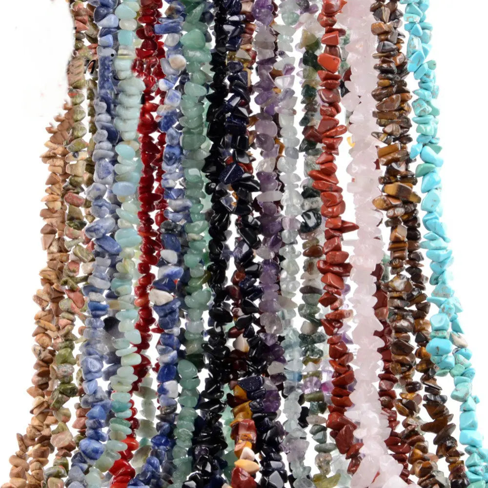 Irregular Freeform Chip Gravel Beads Natural Stone Amethysts Tiger Eye Beads for Jewelry Making Necklace 16inches