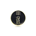 Plated Gold Custom Logo Metal Clothing Label Five Elements Badge Gold Feng Shui Pins Wood Fire Water Earth Metal Lapel Pin