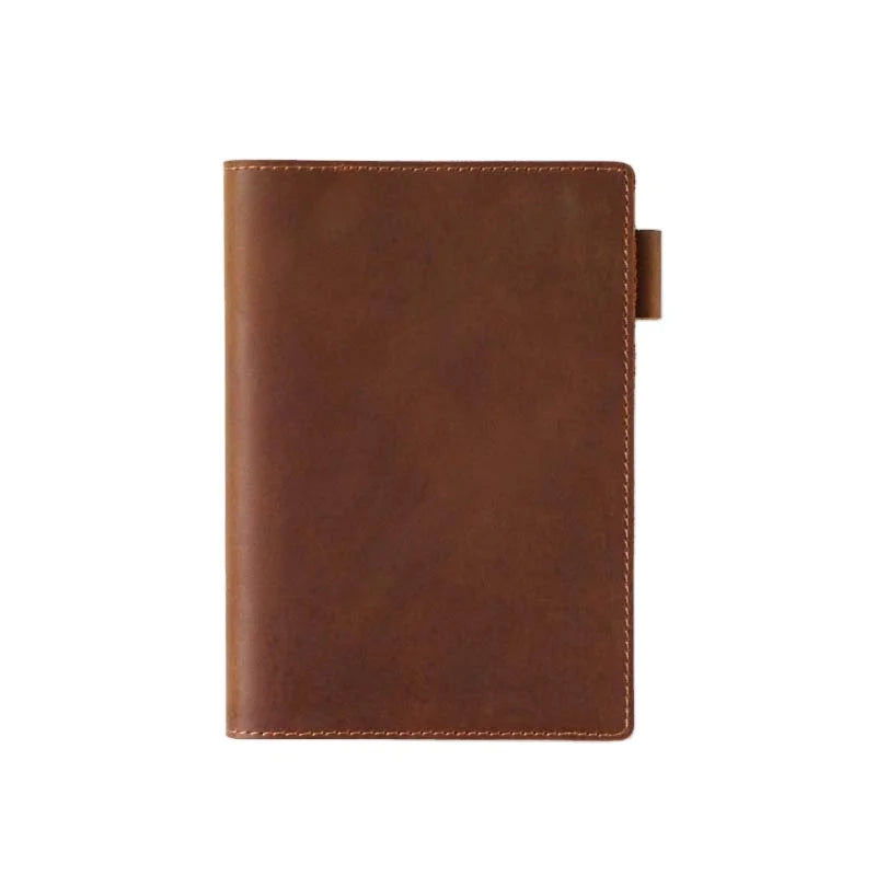 Top Layer Cowhide Hardcover A6 Library Retro Crazy Horse Leather Protective Cover Manual Notepad Gift