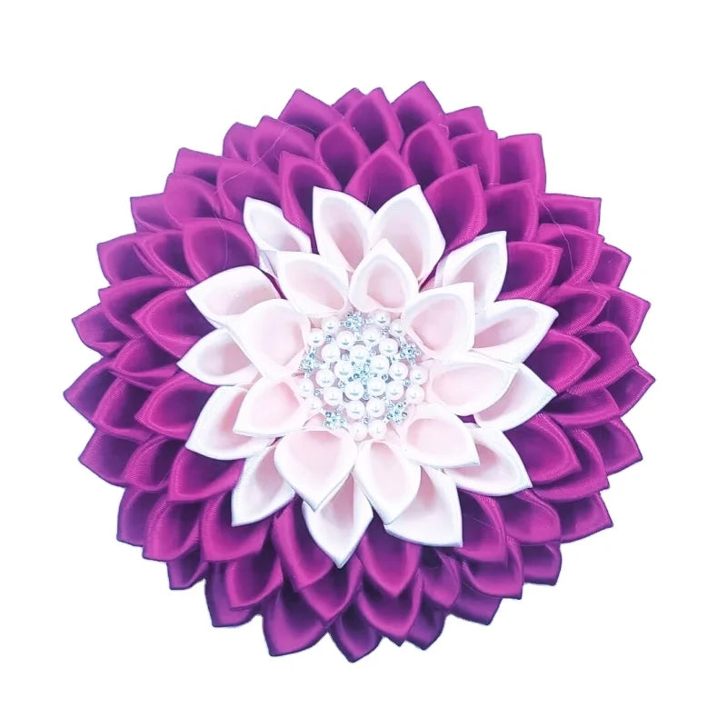 Gorgeous Multi-color Polyester Satin Pearl Flower Brooch Pins for Engagement Wedding & Party-Women's Gift