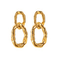 Double Twist Hoop Pendant Earring Geometric 18K PVD Gold Plated Stainless Steel Metal Style Drop Earring for Women
