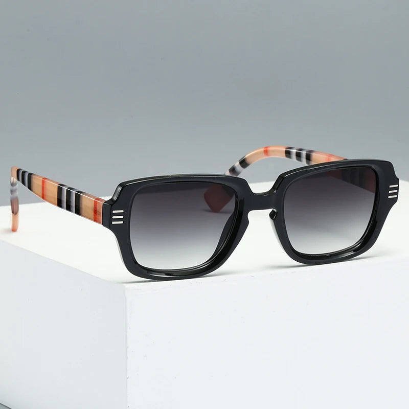 Women's New Fashion UV400 Retro Sunglasses Small Rectangle Jelly Colors with Tea Gradient Square Lenses Sun Glasses