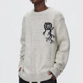 Hot Selling Make Young Man Jacquard Sweater Fashionable White Color O Neck Anti-pilling Pullover Long Sleeve Winter Knit Sweater