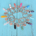 Personalised 12 Zodiac Pendant Key Chain Ring Colorful Hexagonal Column Gemstone Pendant Car Keychain for Christmas Gift