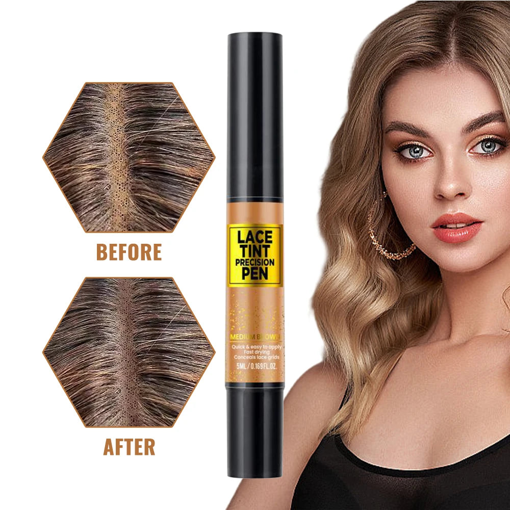 Private Label 5ml Color Rings Wig Concealer Pen Tinting Brush for Seamless Look Lace Application