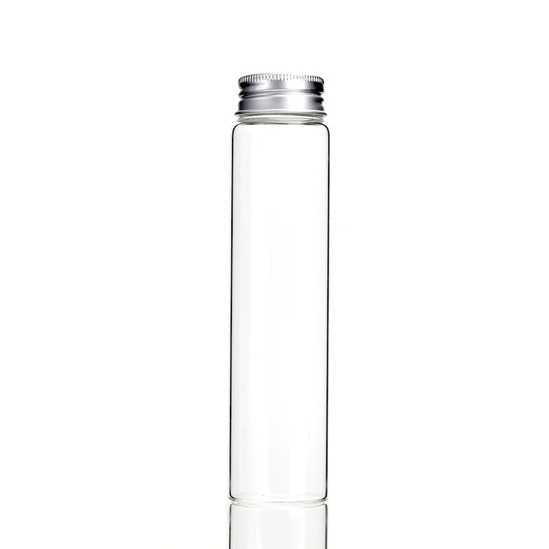 Mini Elevn Different Size Borosilicate Glass Tube with Screw Metal Lid for Small Display Samples