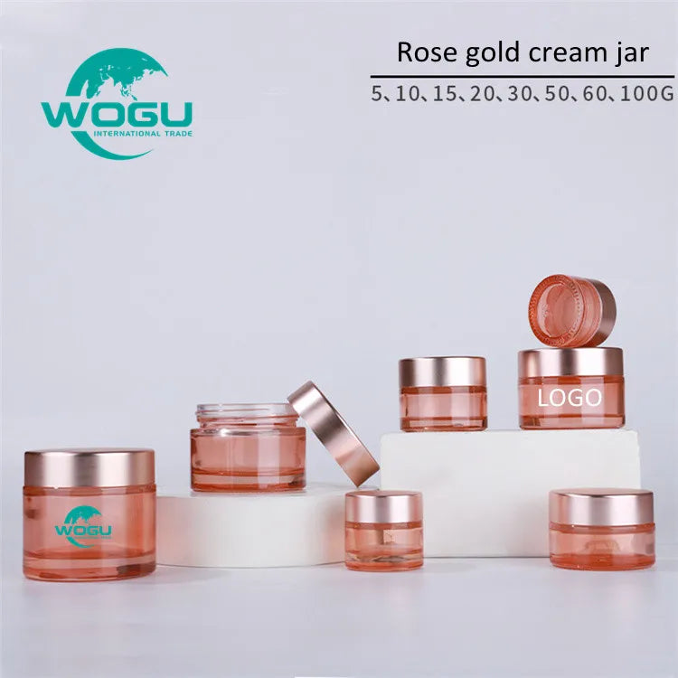 Luxury Cosmetics Packaging Glass Cream Jar Skin Care Face Cream Lotion Bottle Botella De Vidrio Envase Emvase De Crema Locion